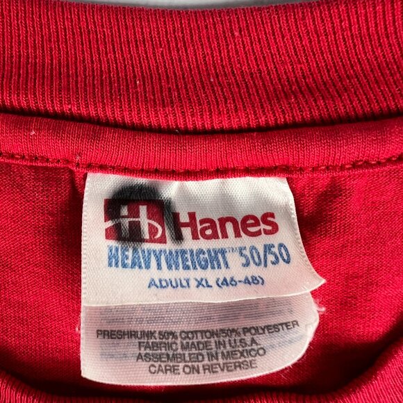 VTG 90s Texas Rebel Rousers Mania Square Dancer Shirt Extra Large Red Faded Tee - Picture 5 of 11